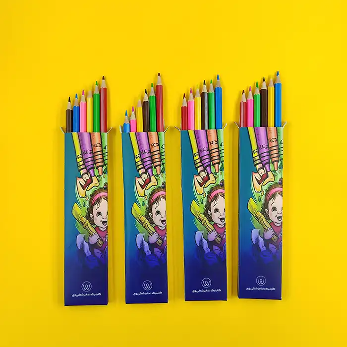 promotional-colored-pencils-6-colors-c100-1 مداد رنگی تبلیغاتی